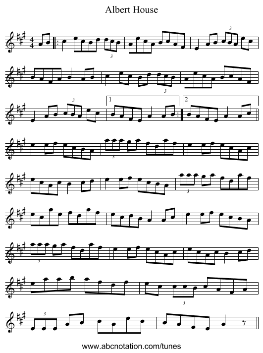 Albert House - staff notation