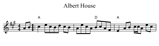 Albert House - staff notation