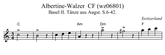 Albertine-Walzer  CF (wz06801) - staff notation
