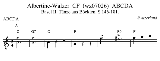 Albertine-Walzer  CF  (wz07026)  ABCDA - staff notation