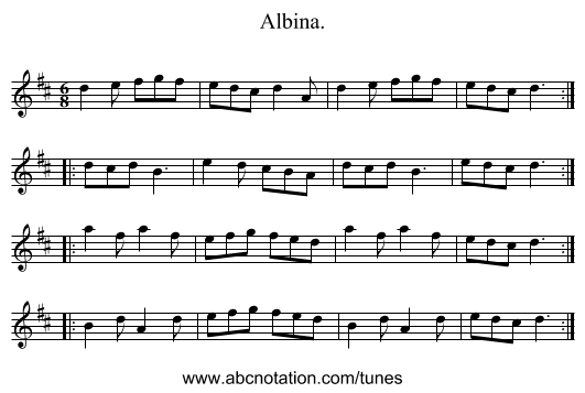Albina. - staff notation