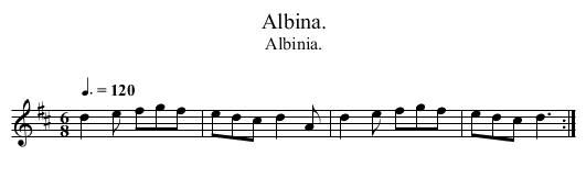 Albina. - staff notation