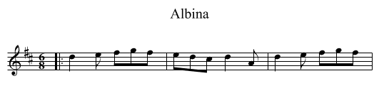 Albina - staff notation