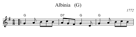 Albinia   (G) - staff notation