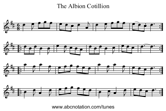 Albion Cotillion, The - staff notation