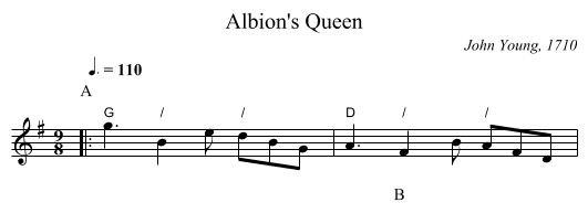 Albion's Queen - staff notation