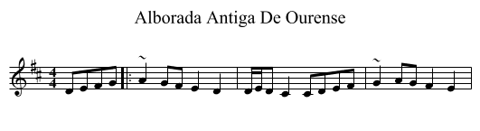Alborada Antiga De Ourense - staff notation