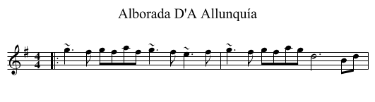 Alborada D'A Allunquía - staff notation