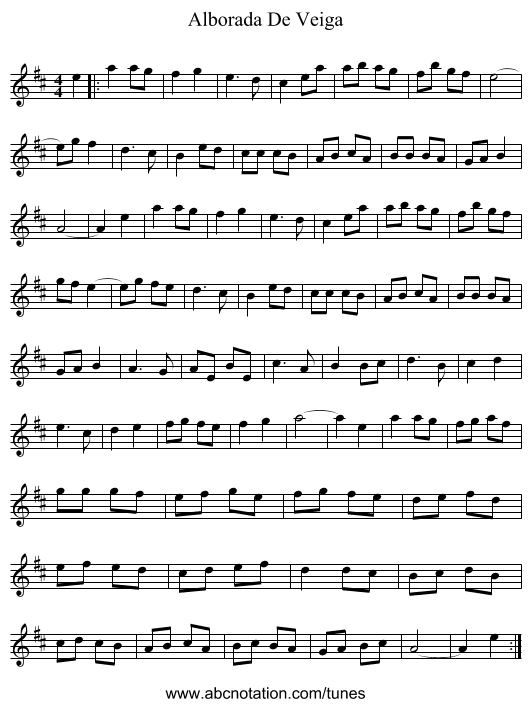 Alborada De Veiga - staff notation