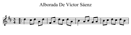 Alborada De Víctor Sáenz - staff notation