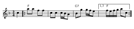 &Aring;lborg polka - staff notation