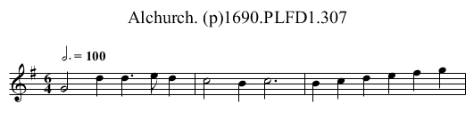 Alchurch. (p)1690.PLFD1.307 - staff notation