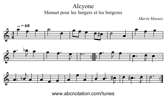 Alcyone - staff notation