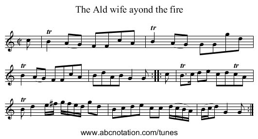 Ald wife ayond the fire, The - staff notation