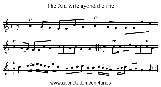Ald wife ayond the fire, The - staff notation