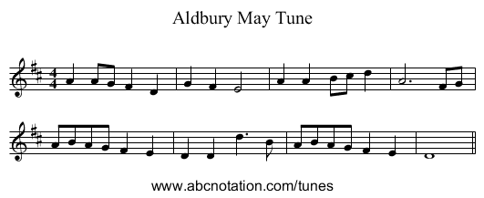 Aldbury May Tune - staff notation