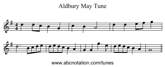 Aldbury May Tune - staff notation