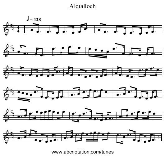 Aldialloch - staff notation