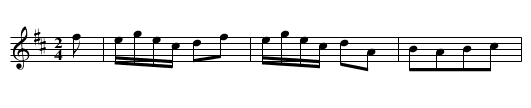 Aldridge's Allemand - staff notation