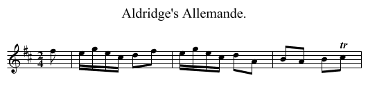 Aldridge's Allemande. - staff notation
