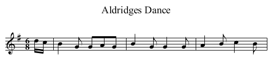 Aldridges Dance - staff notation
