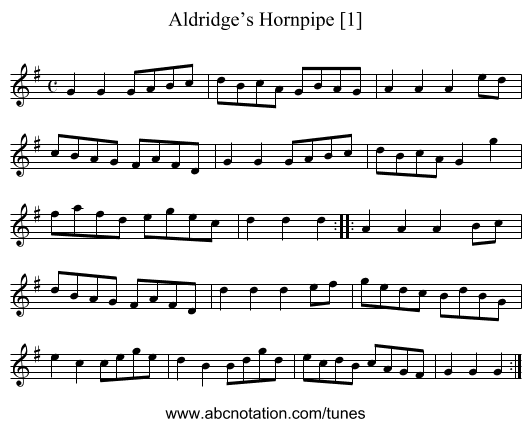Aldridge’s Hornpipe [1] - staff notation