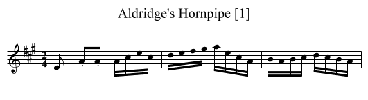 Aldridge's Hornpipe [1] - staff notation