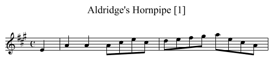 Aldridge's Hornpipe [1] - staff notation