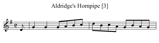 Aldridge's Hornpipe [3] - staff notation