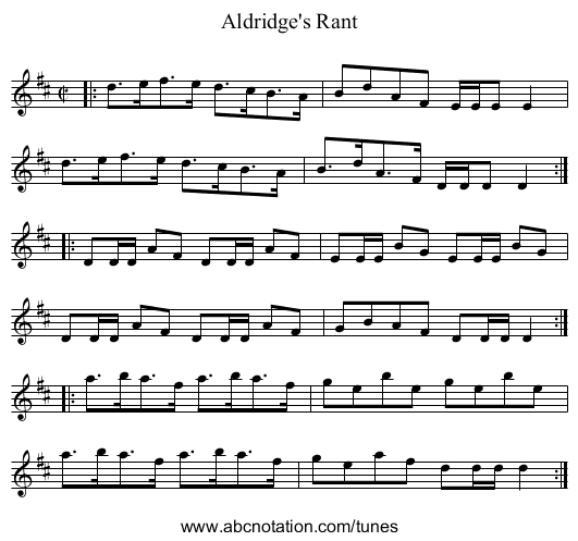Aldridge's Rant - staff notation