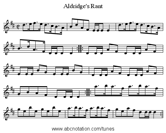 Aldridge's Rant - staff notation