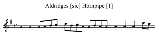 Aldridges [sic] Hornpipe [1] - staff notation