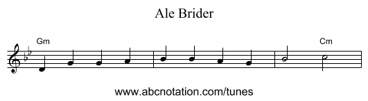 Ale Brider - staff notation