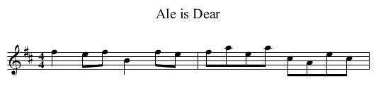 Ale is Dear - staff notation