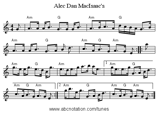 Alec Dan MacIsaac's - staff notation