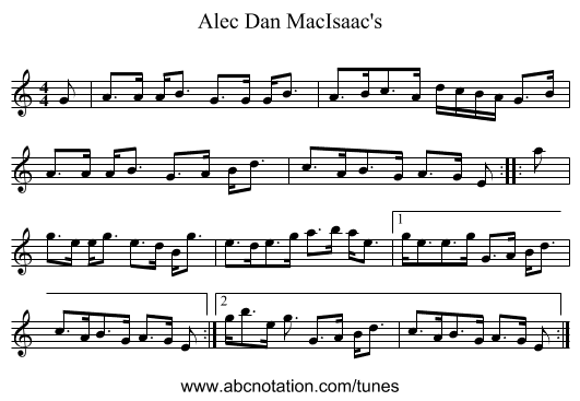 Alec Dan MacIsaac's - staff notation