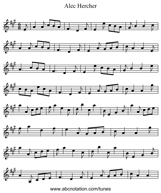 Alec Hercher - staff notation