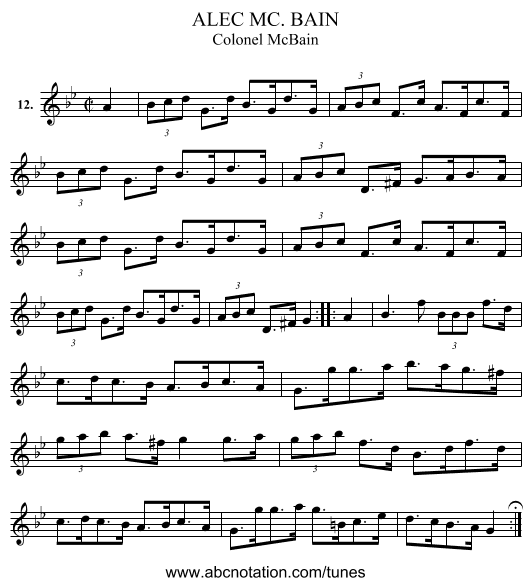 ALEC MC. BAIN - staff notation