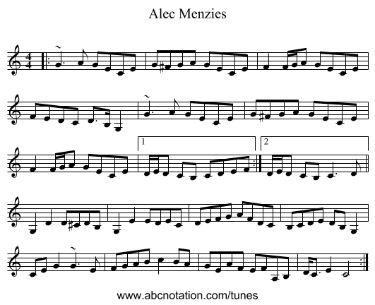 Alec Menzies - staff notation