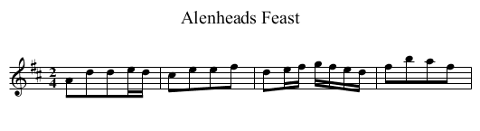 Alenheads Feast - staff notation