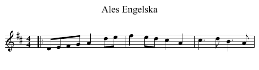 Ales Engelska - staff notation