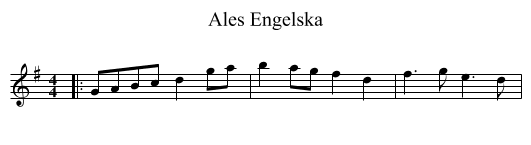 Ales Engelska - staff notation