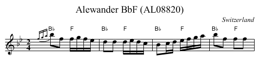 Alewander BbF (AL08820) - staff notation