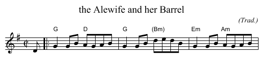 Alewife and her Barrel, the  - staff notation