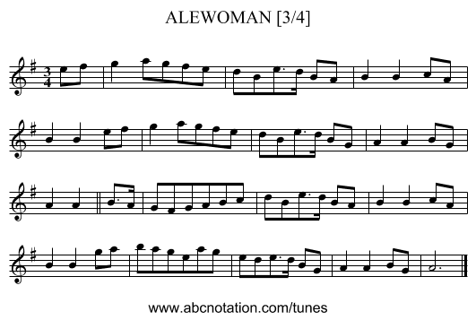 ALEWOMAN [3/4] - staff notation