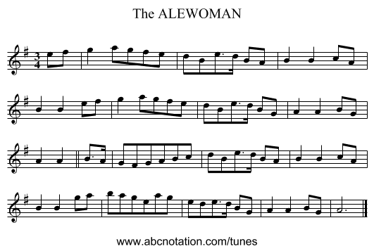 ALEWOMAN, The - staff notation