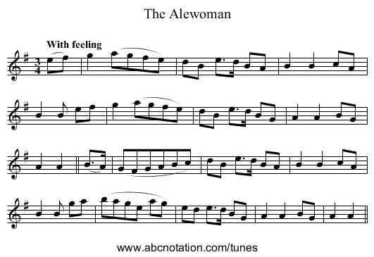 Alewoman, The - staff notation