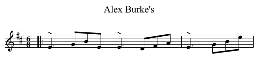 Alex Burke's - staff notation