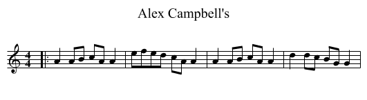Alex Campbell's - staff notation