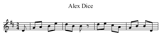 Alex Dice - staff notation